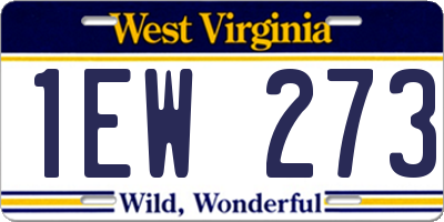 WV license plate 1EW273