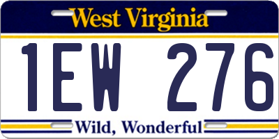 WV license plate 1EW276