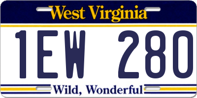 WV license plate 1EW280