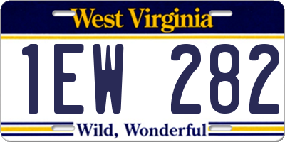 WV license plate 1EW282