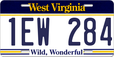 WV license plate 1EW284