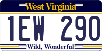 WV license plate 1EW290