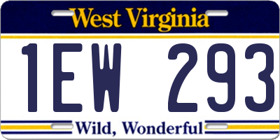 WV license plate 1EW293