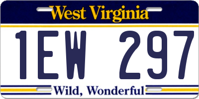 WV license plate 1EW297