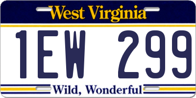 WV license plate 1EW299