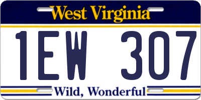WV license plate 1EW307