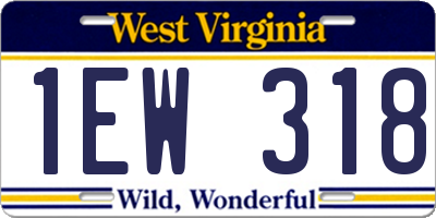 WV license plate 1EW318