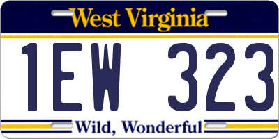 WV license plate 1EW323