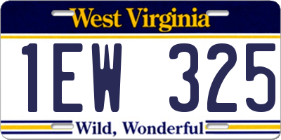 WV license plate 1EW325