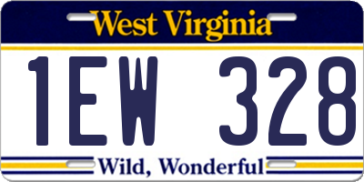 WV license plate 1EW328