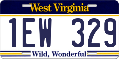 WV license plate 1EW329