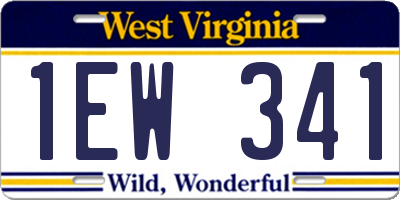 WV license plate 1EW341