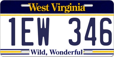 WV license plate 1EW346