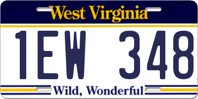 WV license plate 1EW348