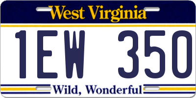 WV license plate 1EW350