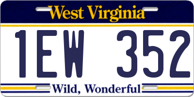 WV license plate 1EW352