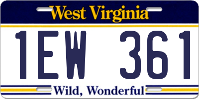 WV license plate 1EW361
