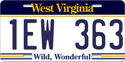 WV license plate 1EW363