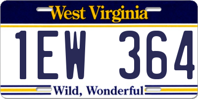 WV license plate 1EW364