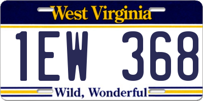 WV license plate 1EW368