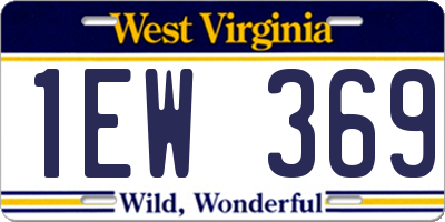 WV license plate 1EW369