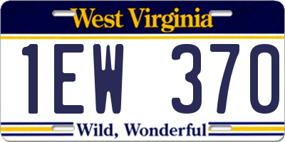 WV license plate 1EW370
