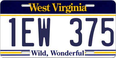 WV license plate 1EW375