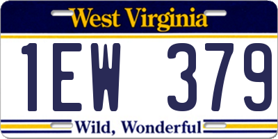 WV license plate 1EW379