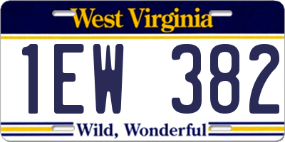 WV license plate 1EW382
