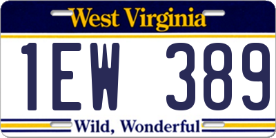 WV license plate 1EW389