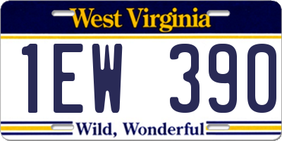 WV license plate 1EW390