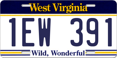 WV license plate 1EW391
