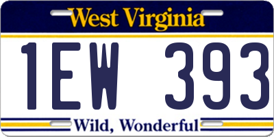 WV license plate 1EW393