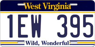 WV license plate 1EW395
