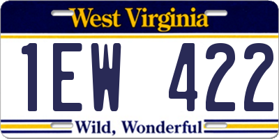 WV license plate 1EW422