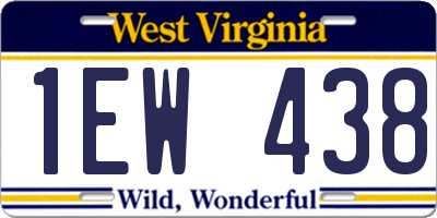 WV license plate 1EW438