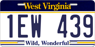 WV license plate 1EW439