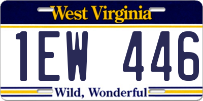 WV license plate 1EW446