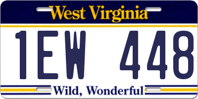 WV license plate 1EW448