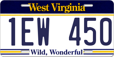 WV license plate 1EW450
