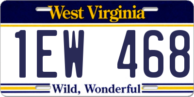 WV license plate 1EW468