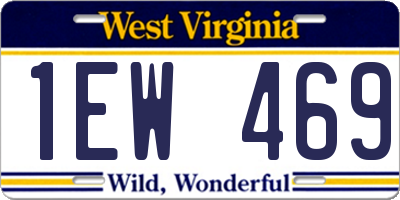 WV license plate 1EW469