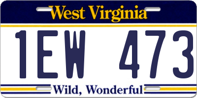 WV license plate 1EW473