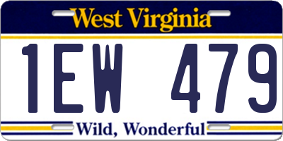WV license plate 1EW479
