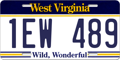 WV license plate 1EW489