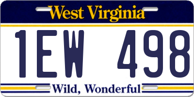 WV license plate 1EW498