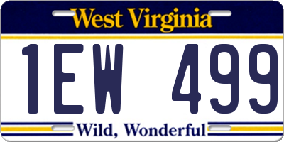 WV license plate 1EW499
