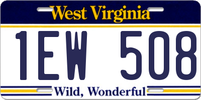 WV license plate 1EW508