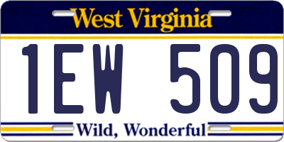 WV license plate 1EW509