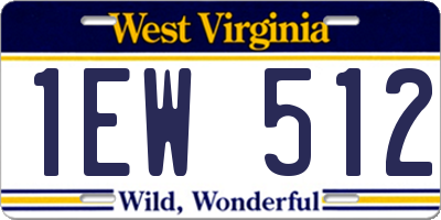 WV license plate 1EW512